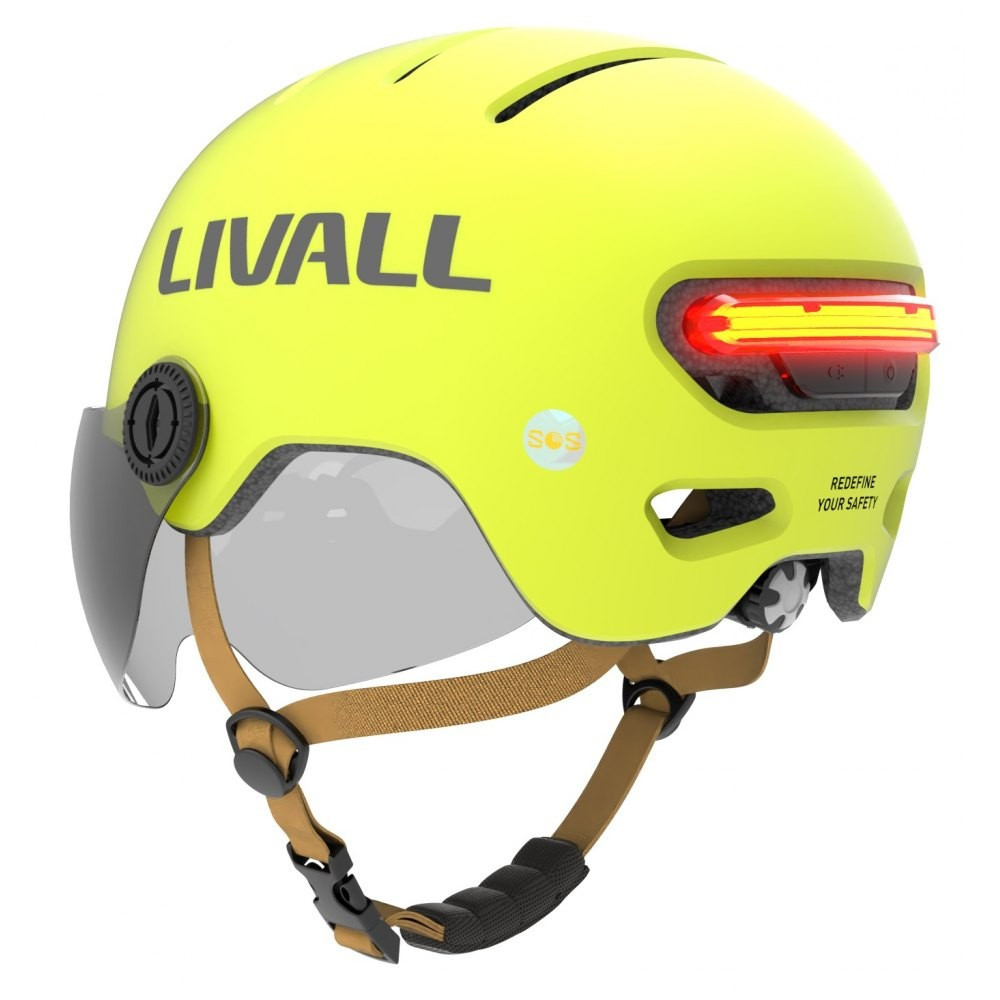 Livall L23 Kask Rowerowy Lemon z Szybką