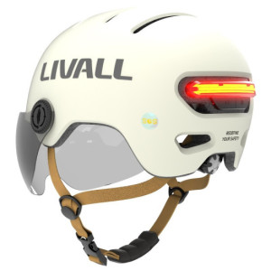 Livall L23 Kask Rowerowy Biały z Szybką
